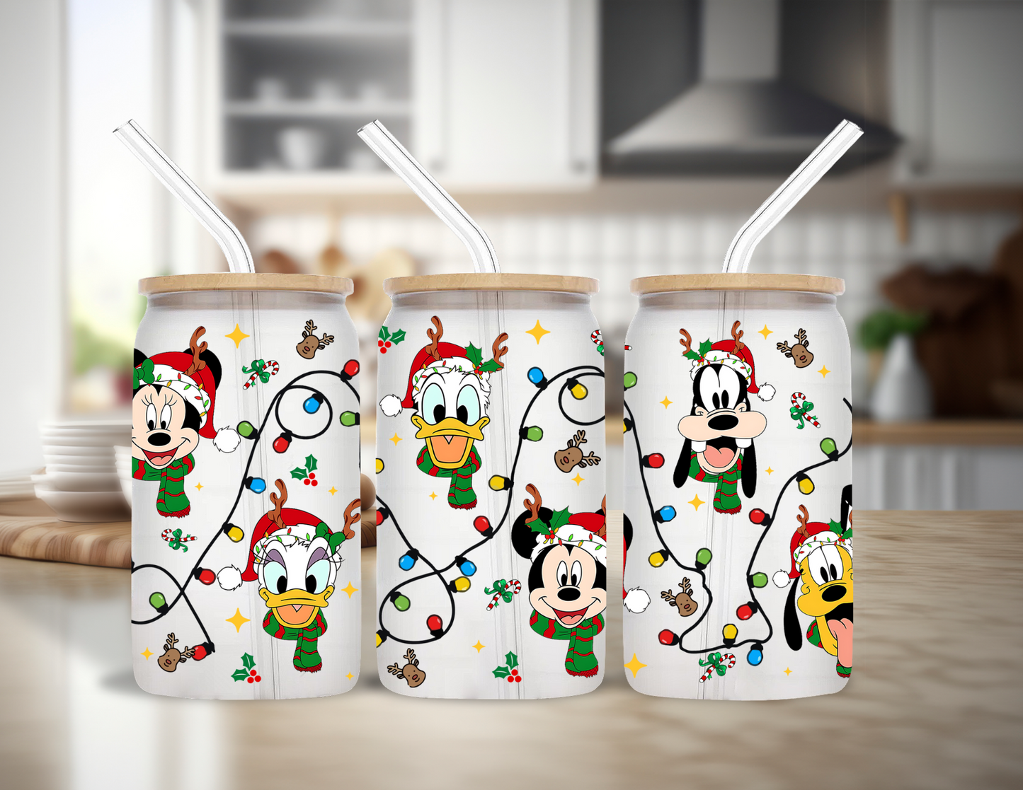 Christmas Lights Glass Cup