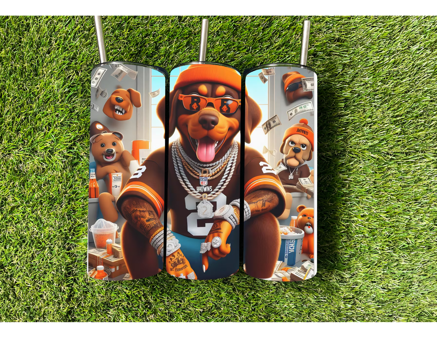 CLEVELAND BROWNS RAPPER TUMBLER