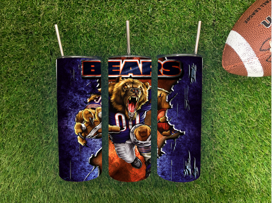 CHICAGO BEARS ANIMATED TUMBLER