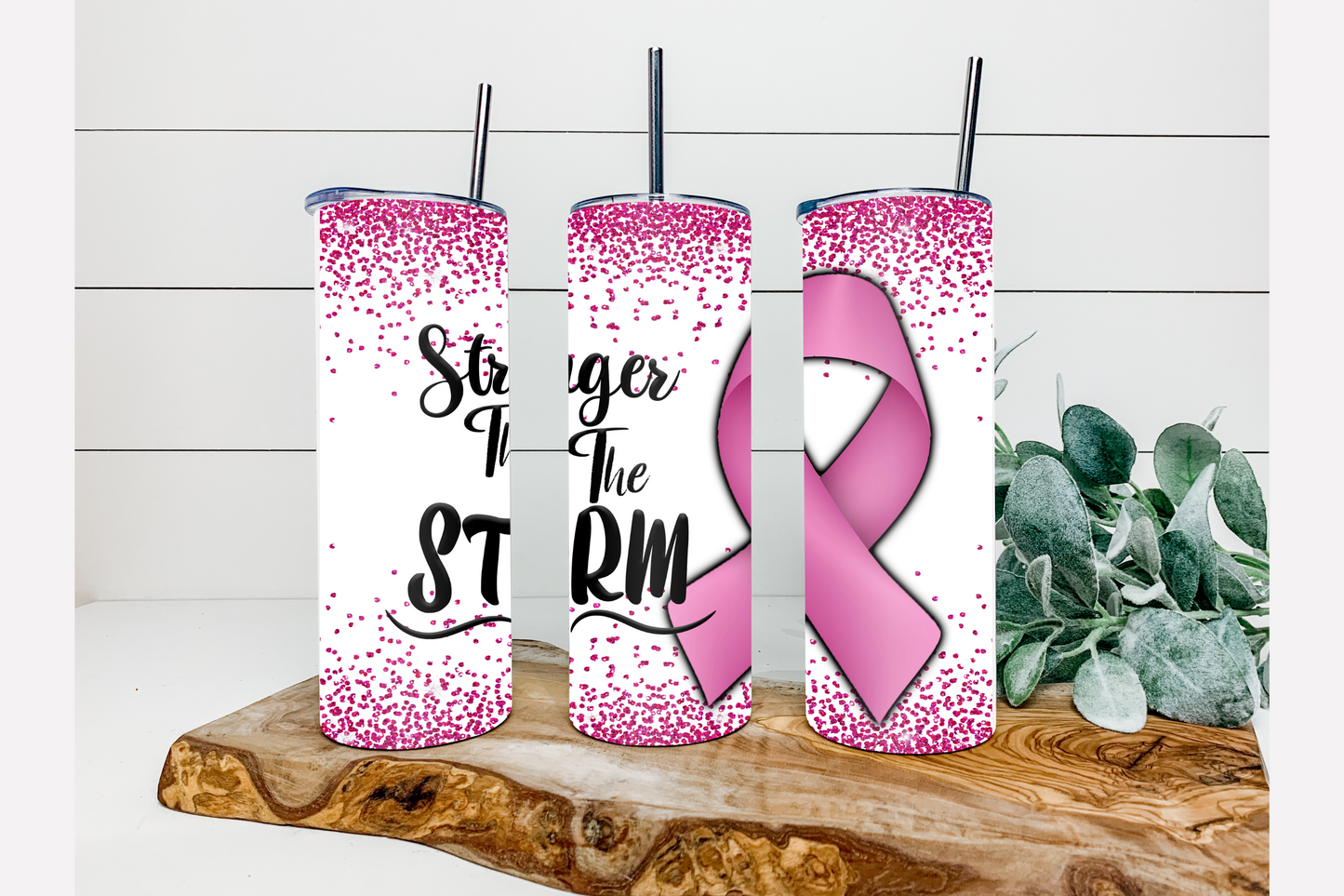 BREAST CANCER STRONG SKINNY TUMBLER