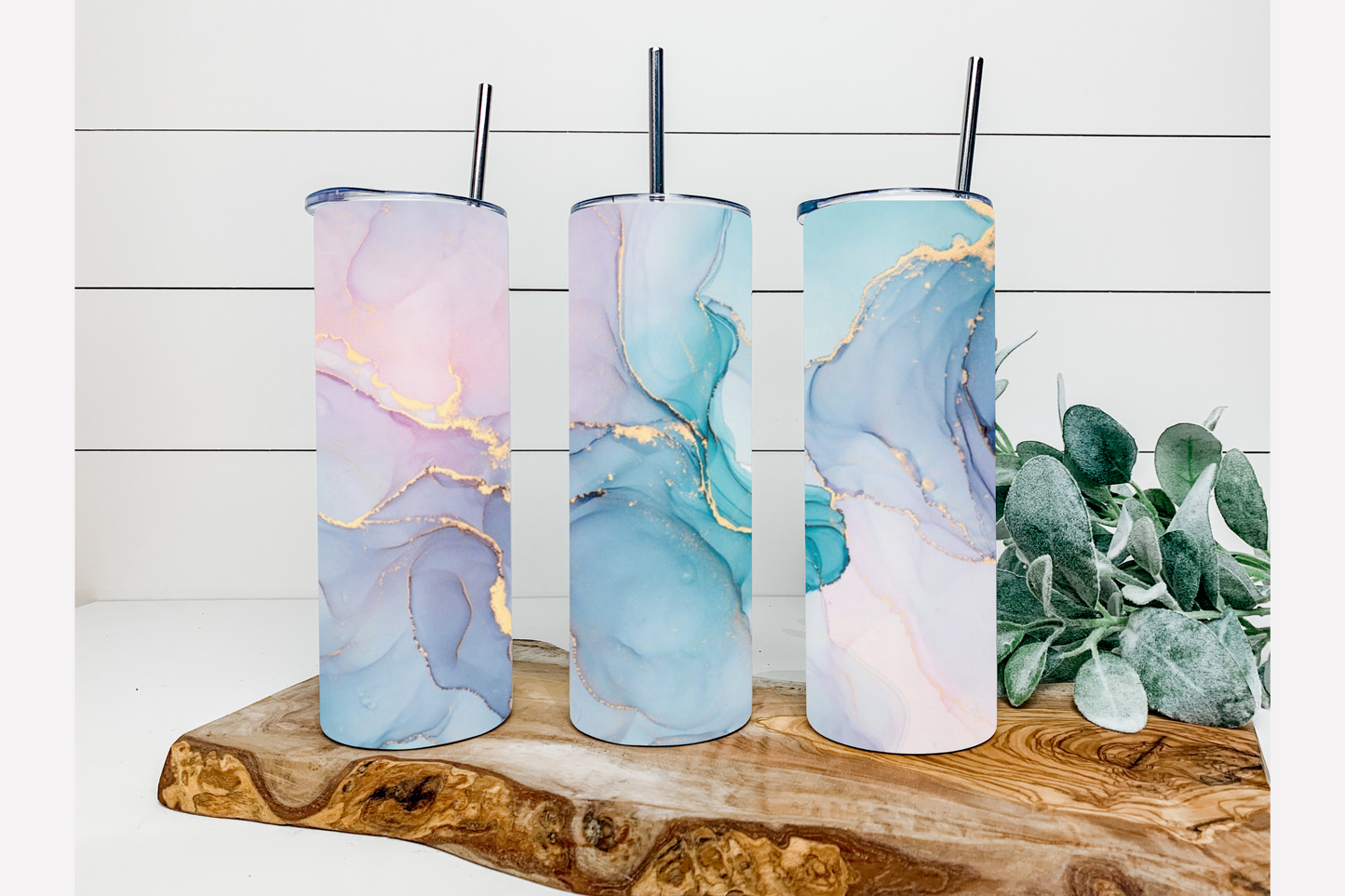 MARBLE SKINNY TUMBLER (CUSTOMIZE NAME)