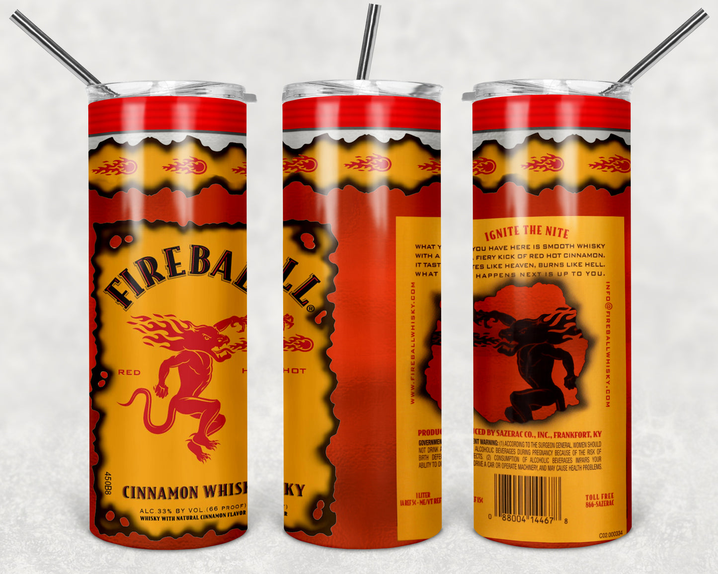 FIREBALL  SKINNY TUMBLER